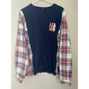 Polar Plunge - Reworked Flannel Shirt, UPcycled Shirt. Flannel Sweatshirt.